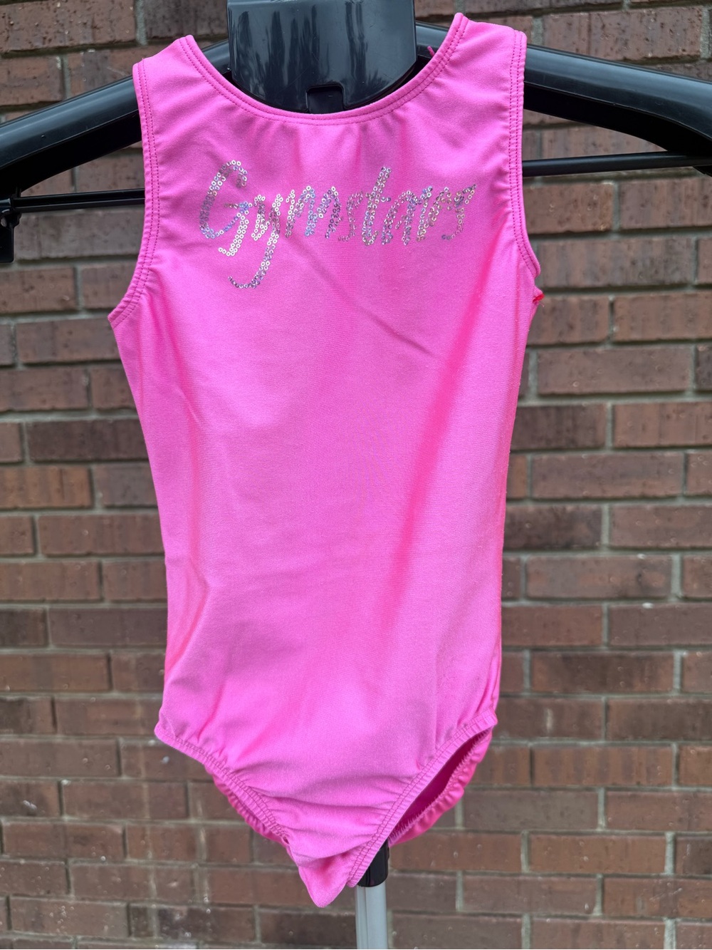 Ozone Solid Bright Pink Gymstars Gymnastics Tank Leotard EUC Youth Medium YM EUC
